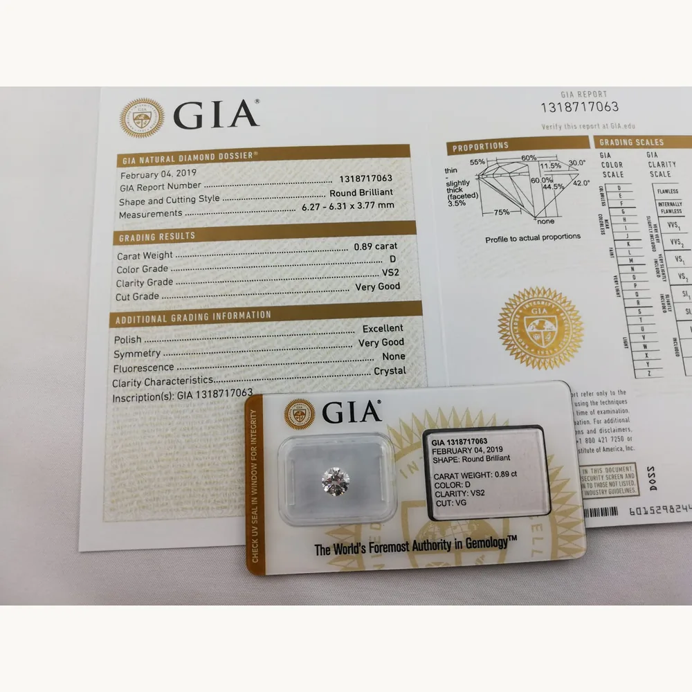Certificat GIA et diamant pour verifier la qualite de la pierre - Luxembourg